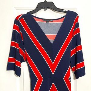Red and blue  print dress